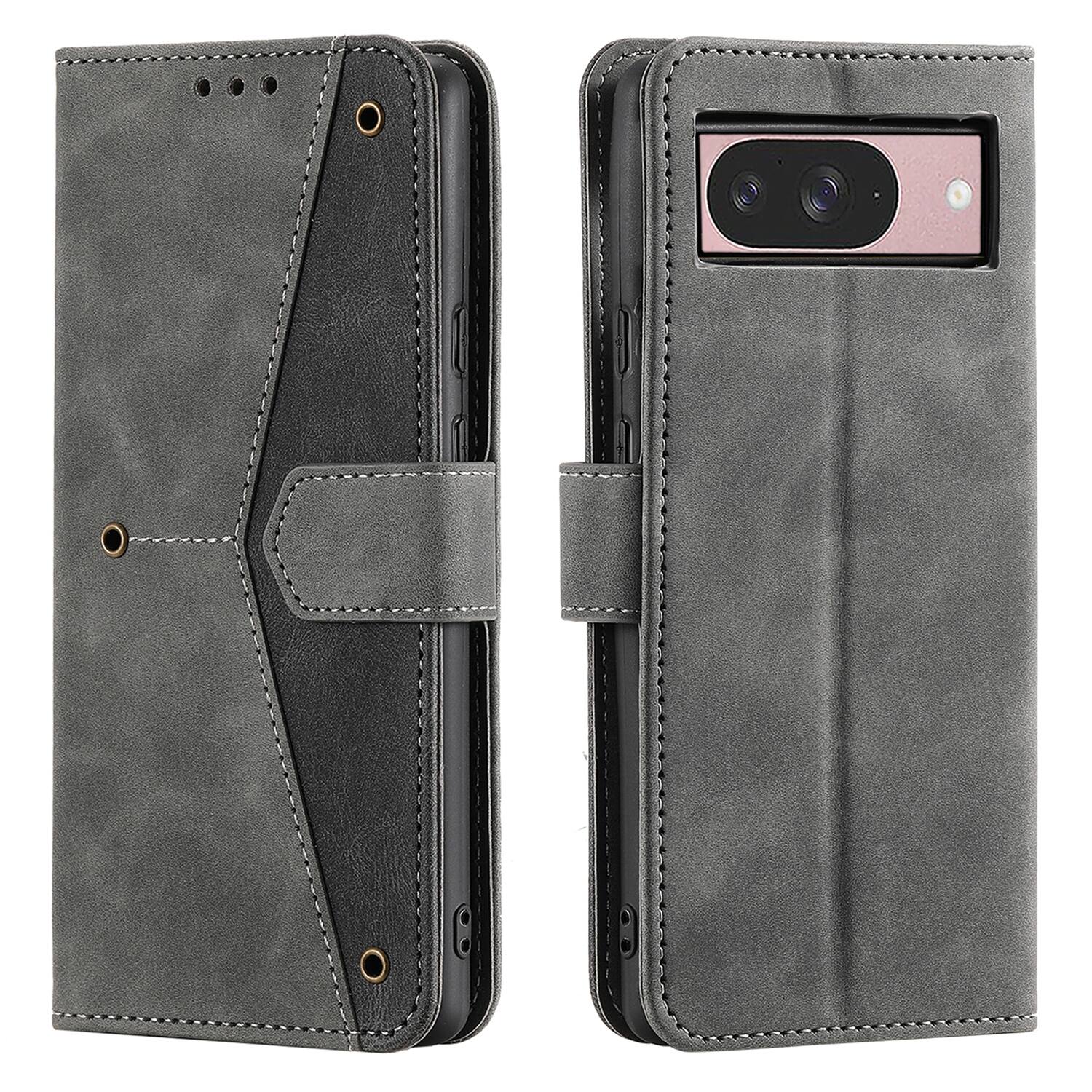 Front. Dteck - Wallet Case for Google Pixel 10 /10 Pro,Vintage PU Leather Flip Card Holder Kickstand Magnetic Closure Phone Cover - Gray.