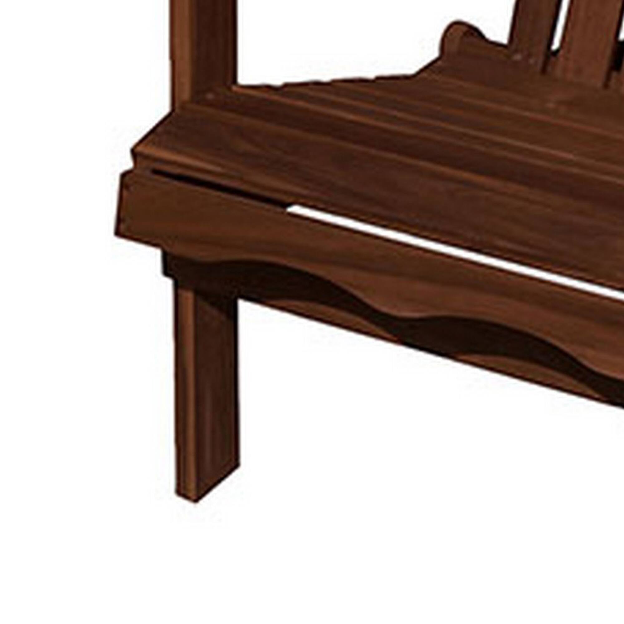 Alt View 3. Manhattan Lane - 34 Inch Outdoor Adirondack Chair, Wide Armrests - Brown.