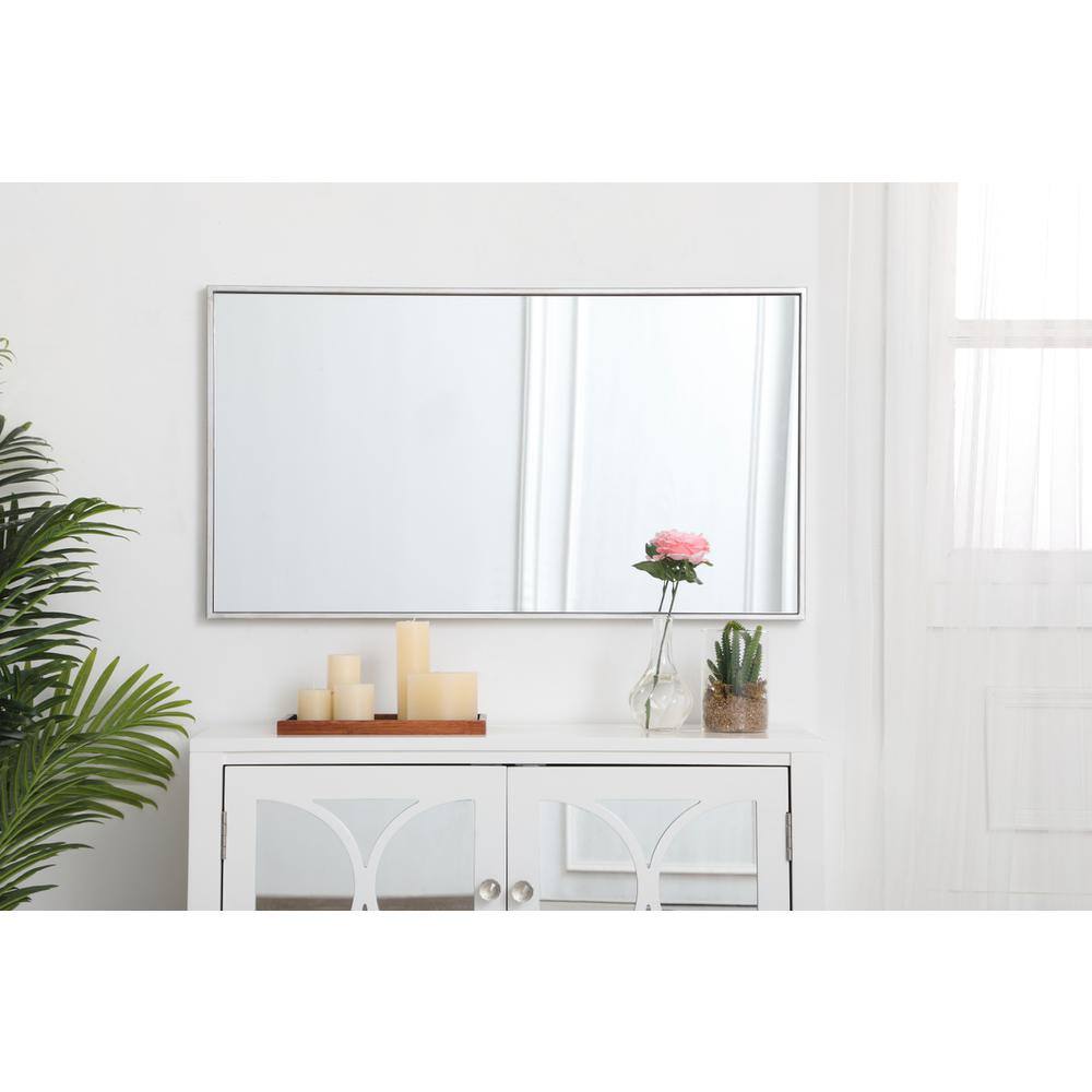 Alt View 4. Elegant Decor - Metal frame rectangle mirror 20 inch in silver - Silver.