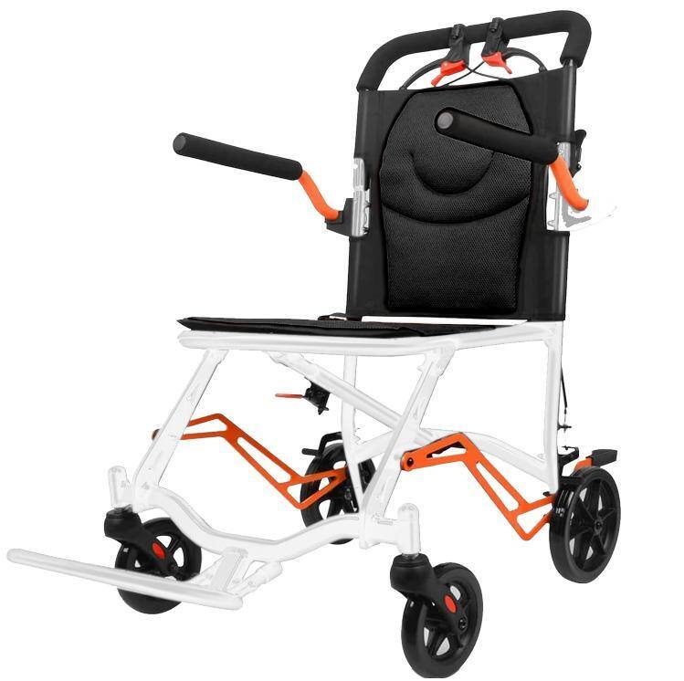 Front. Acekool - Portable Folding Wheelchair, Lightweight Transport Wheel Chair with Removable Flip Armrests, Black - Black.
