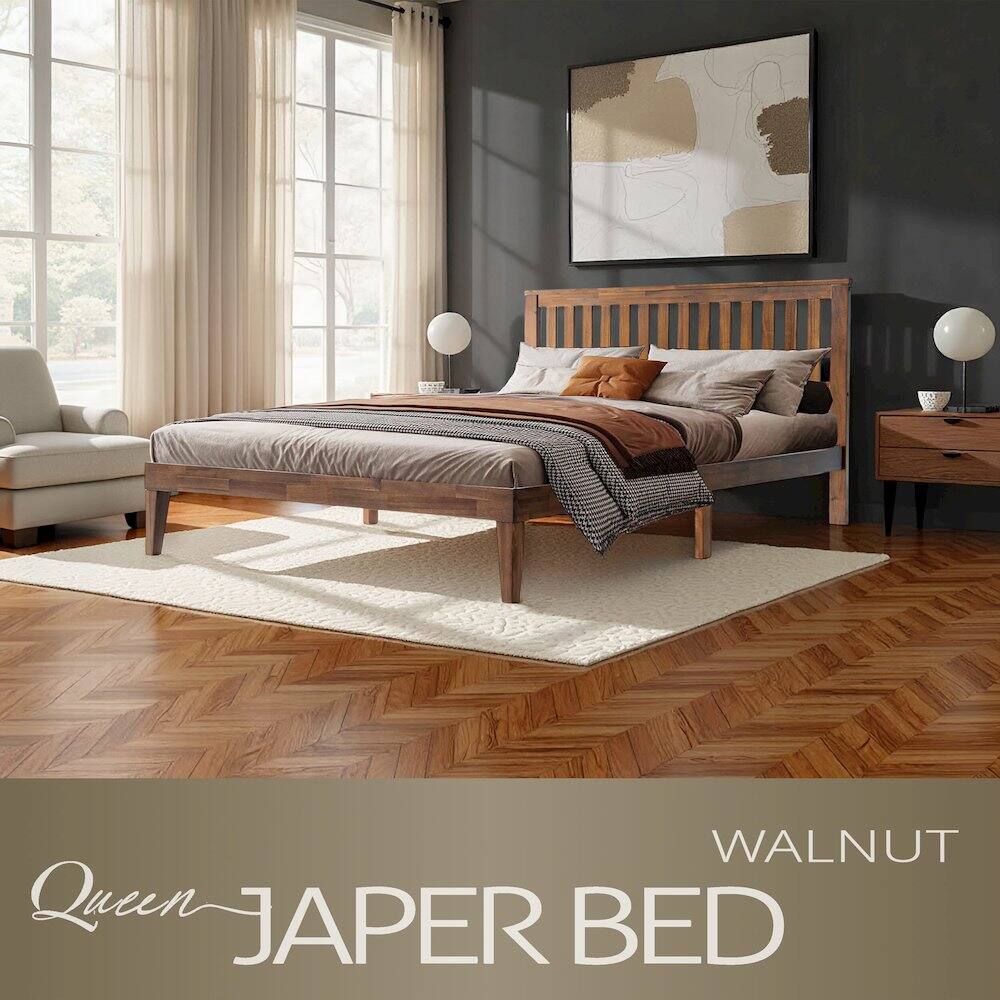 WALNUT Queen JAPER BED