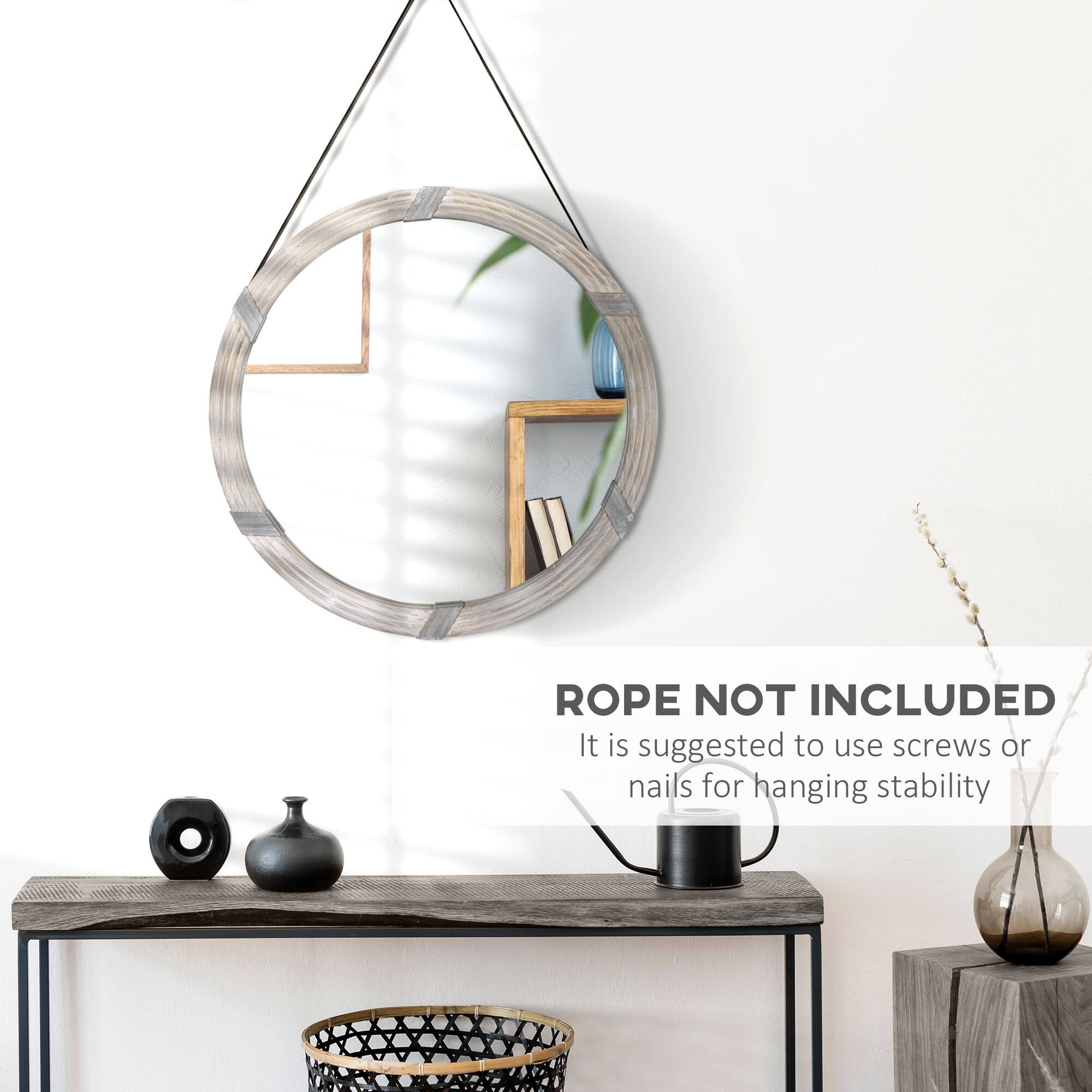 ROPE NOT INCLUDED
It is suggested to use screws or nails for hanging stability