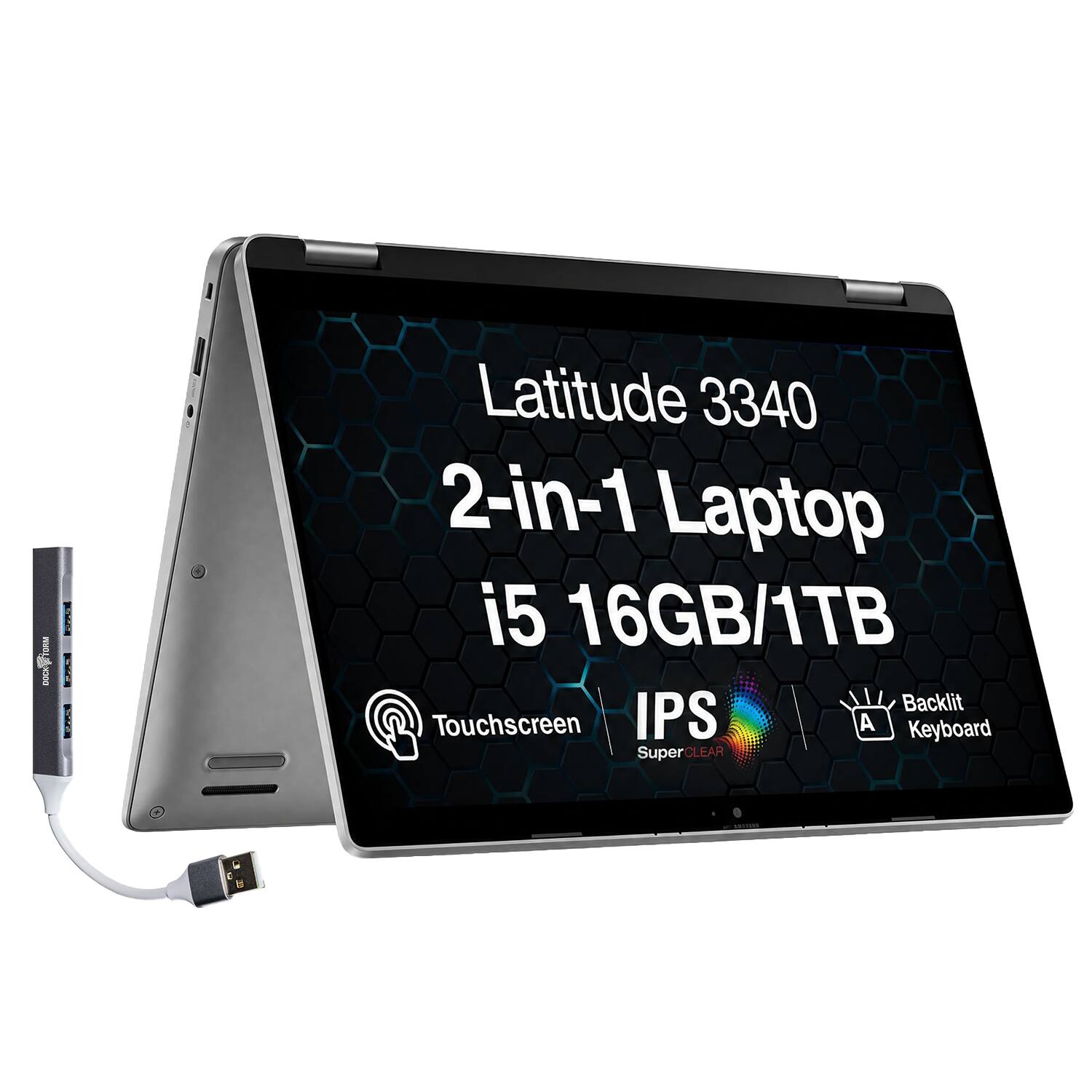 Latitude 3340 2-in-1 Laptop i5 16GB/1TB Backlit Touchscreen IPS A Keyboard SuperCLEAR