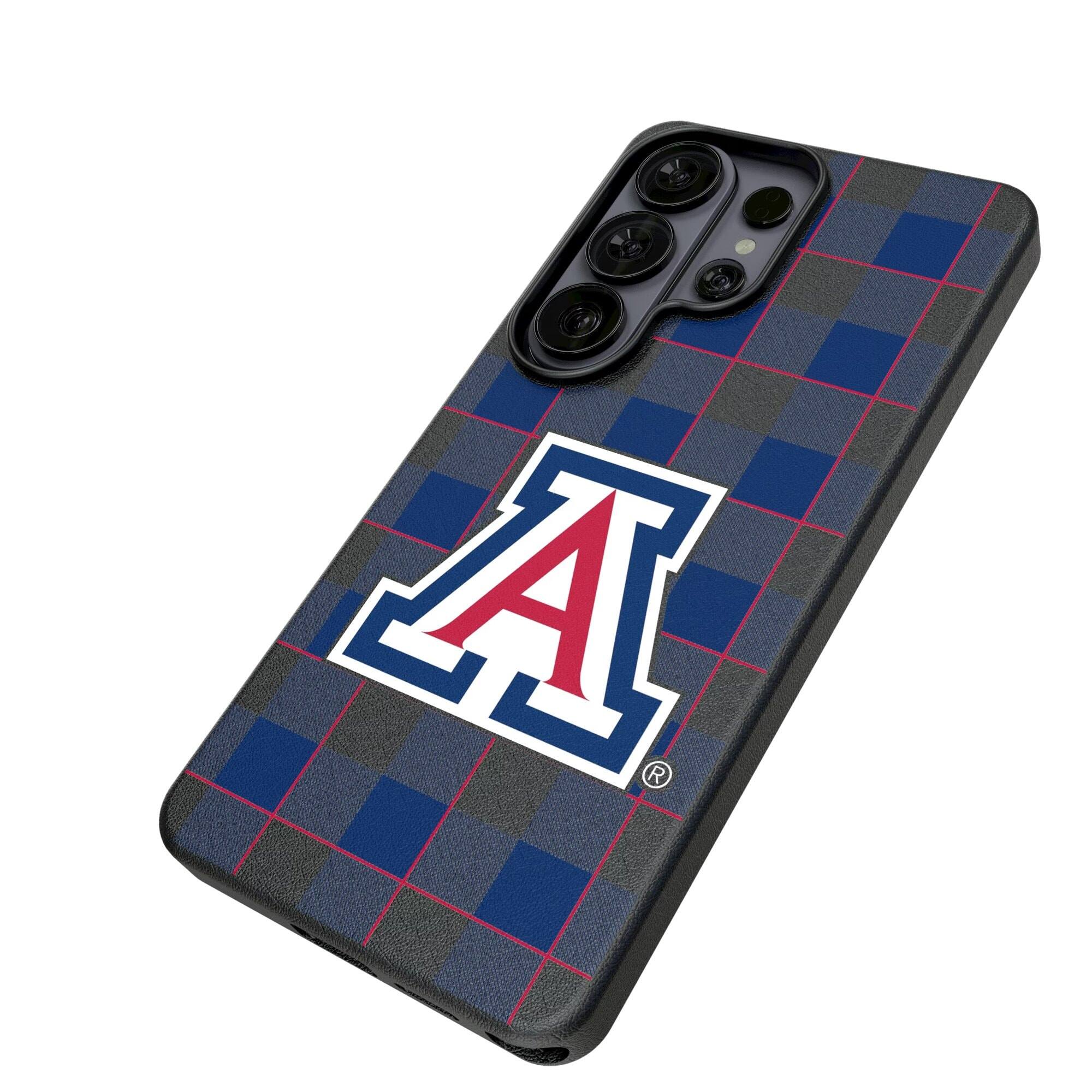 Alt View 1. Keyscaper - Arizona Wildcats Plaid Galaxy Magnetic Bump Case - S25 Ultra - Black.