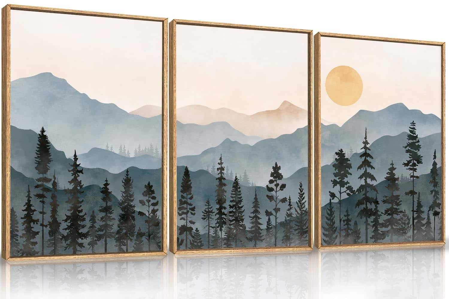 Fabibe - 24"x36"x3 Natural Flower Scenery Wall Art Transform the atmosphere of your home with - Boho Mountain Wall Art 24"x36"x3