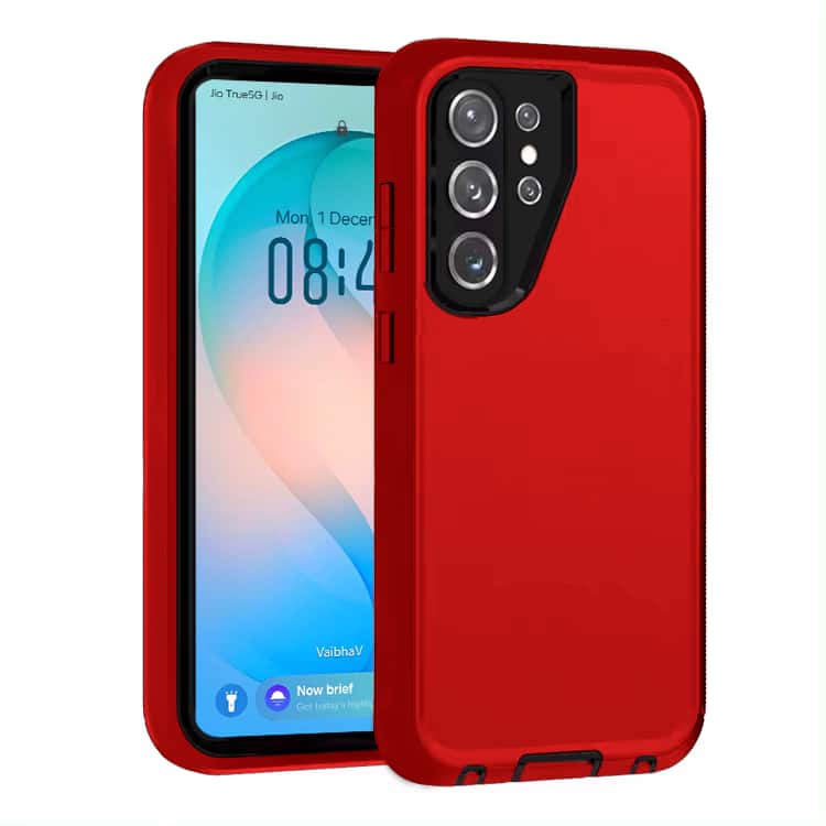 Entronix - Case Compatible with Galaxy S26 Ultra - Triple-Layer Heavy Duty Protection - Red