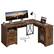 Front. Bestier - 63-inch L Shaped Desk with Monitor Stand & Drawers, LED Computer Desk with Charging Station & Cabinet - Rustic Brown.