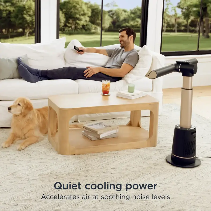 Quiet cooling power: Accelerates air at soothing noise levels.