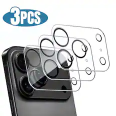 Front. Qixxronics - 3PCS Qixxronics Camera Lens Protector Compatible with iPhone 17 Pro Max Camera Lens Tempered Glass Protector - Clear.