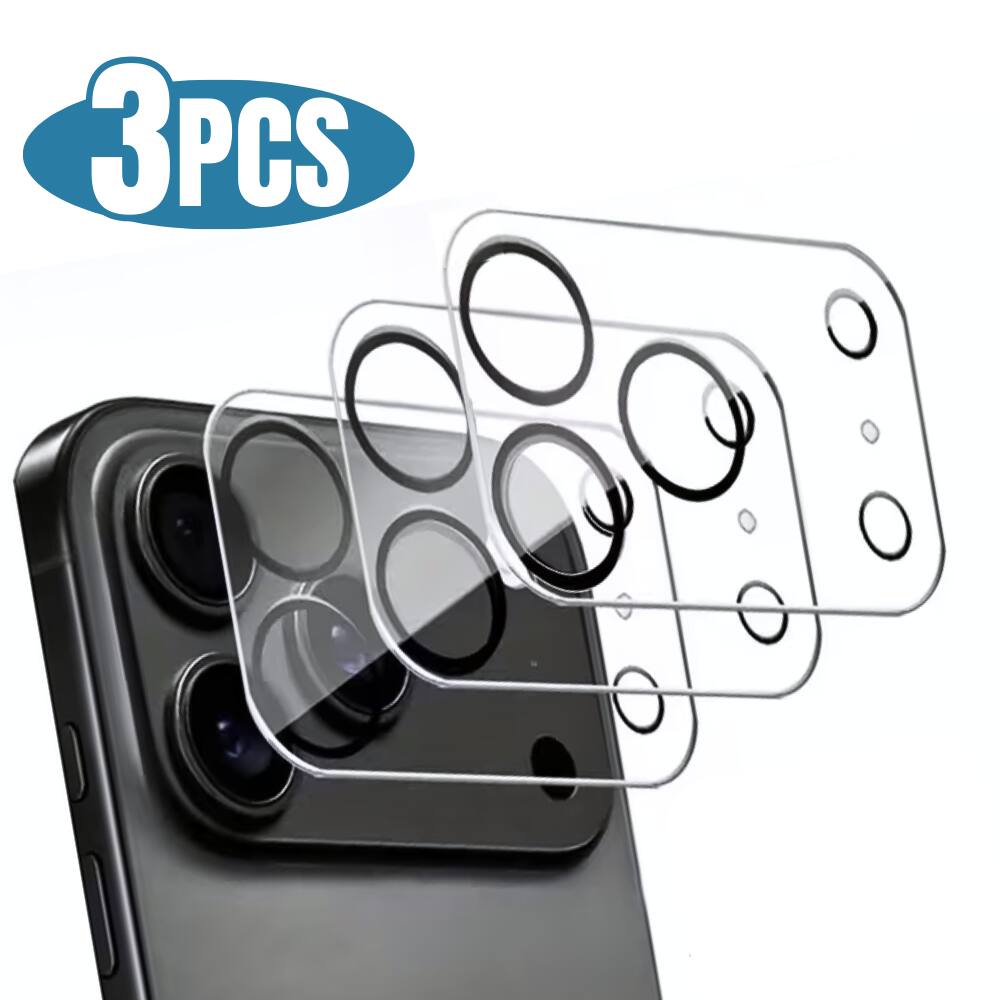 Front. Qixxronics - 3PCS Qixxronics Camera Lens Protector Compatible with iPhone 17 Pro Max Camera Lens Tempered Glass Protector - Clear.
