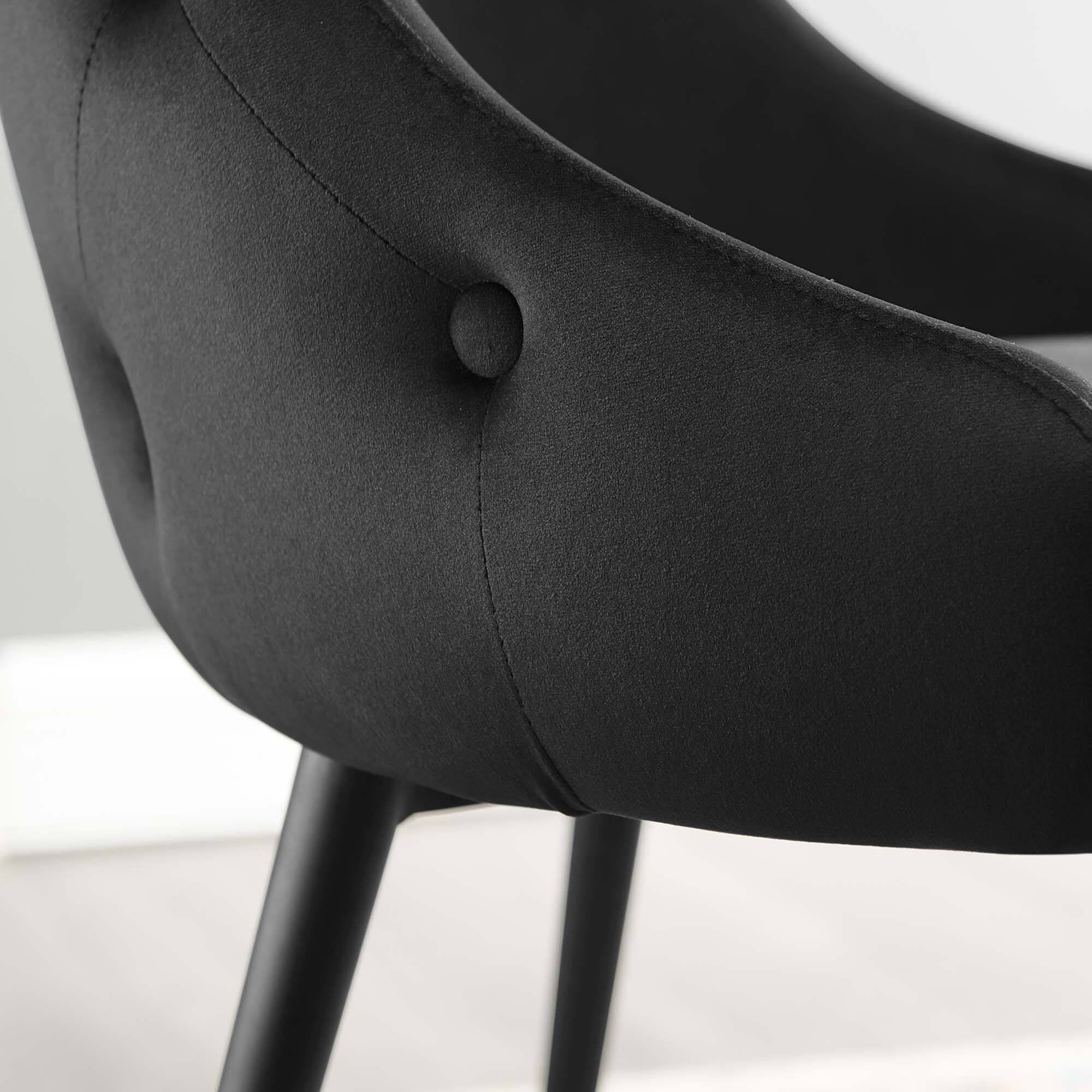 Alt View 4. Modway - Adorn Tufted Performance Velvet Dining Side Chair by Modway - Black.