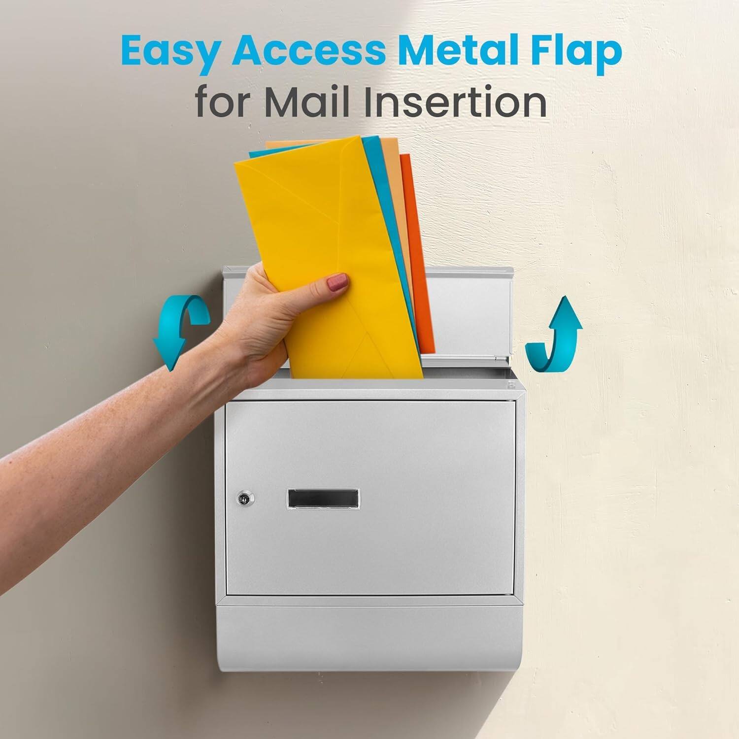 Easy Access Metal Flap for Mail Insertion