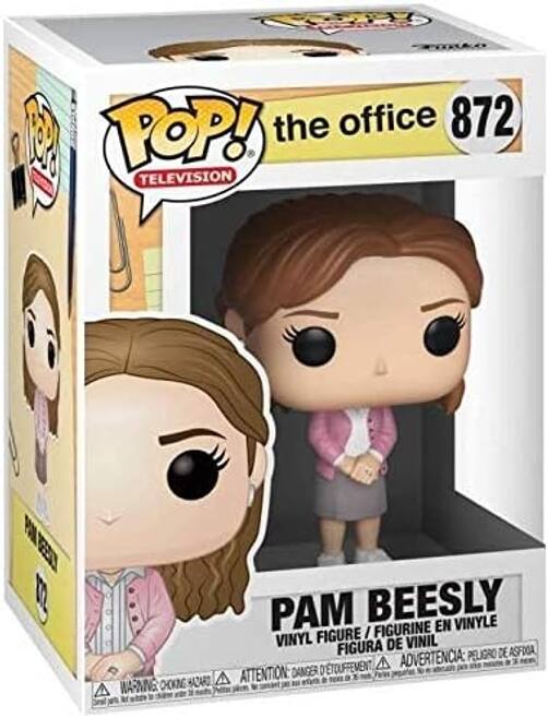 POP! the office 872 TELEVISION PAM BEESLY VINYLE FIGURINE EN VINYL FIGURE VINIL FIGURA DE ASFOOA WARNING CHOKING HAZARD ADVERTENCIA PELIGRO DE ATTENTION DANGER D'ETOUFFEMENT