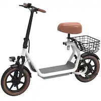 HiBoy - U2 Electric Scooter with Seat w/ 25 mi Max Operating Range & 20 mph Max Speed - White - Angle_Zoom