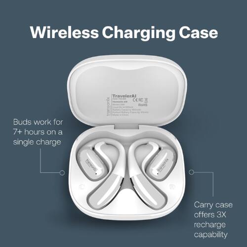 Wireless Charging Case

Buds work for 7+ hours on a single charge

Carry case offers 3X recharge capability
