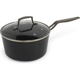 BLU - Blu. Cookware 2.7QT Nonstick Sauce Pan with Lid, Non-Toxic - Black