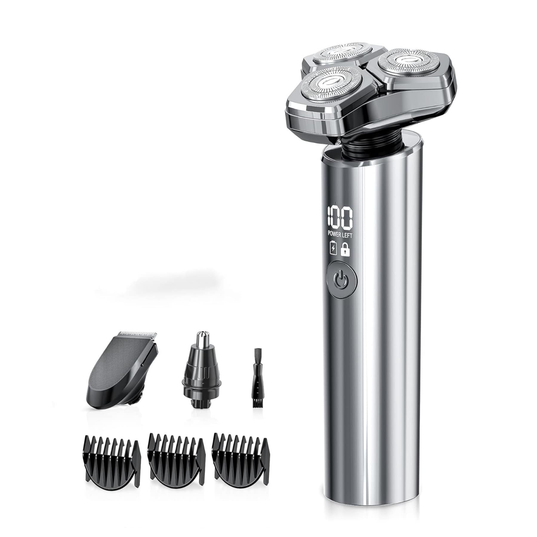 Dazzed Corner - Electric Razor for Men, 10,000RPM Motor, IPX8 Waterproof, USB Fast Charging - Gray