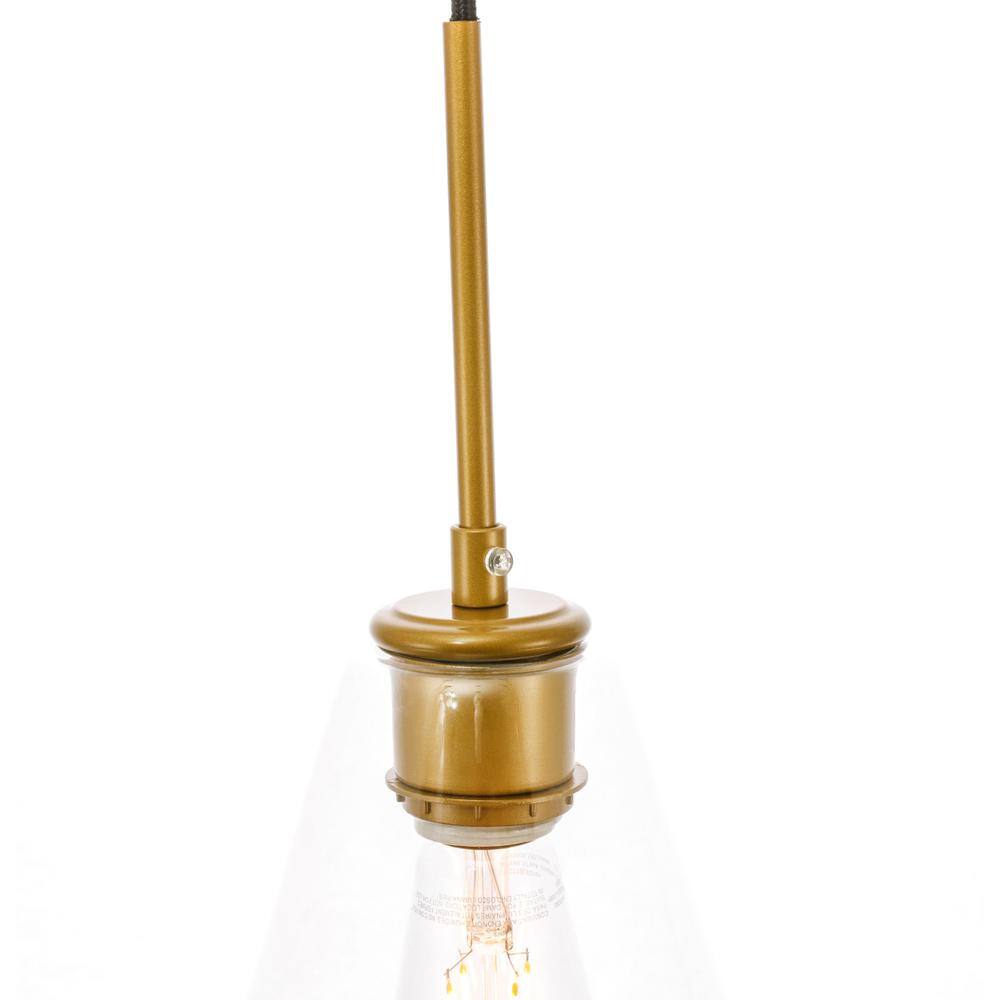 Alt View 1. Living District - Gene 1 light Brass and Clear glass pendant - Brass And Clear Glass.
