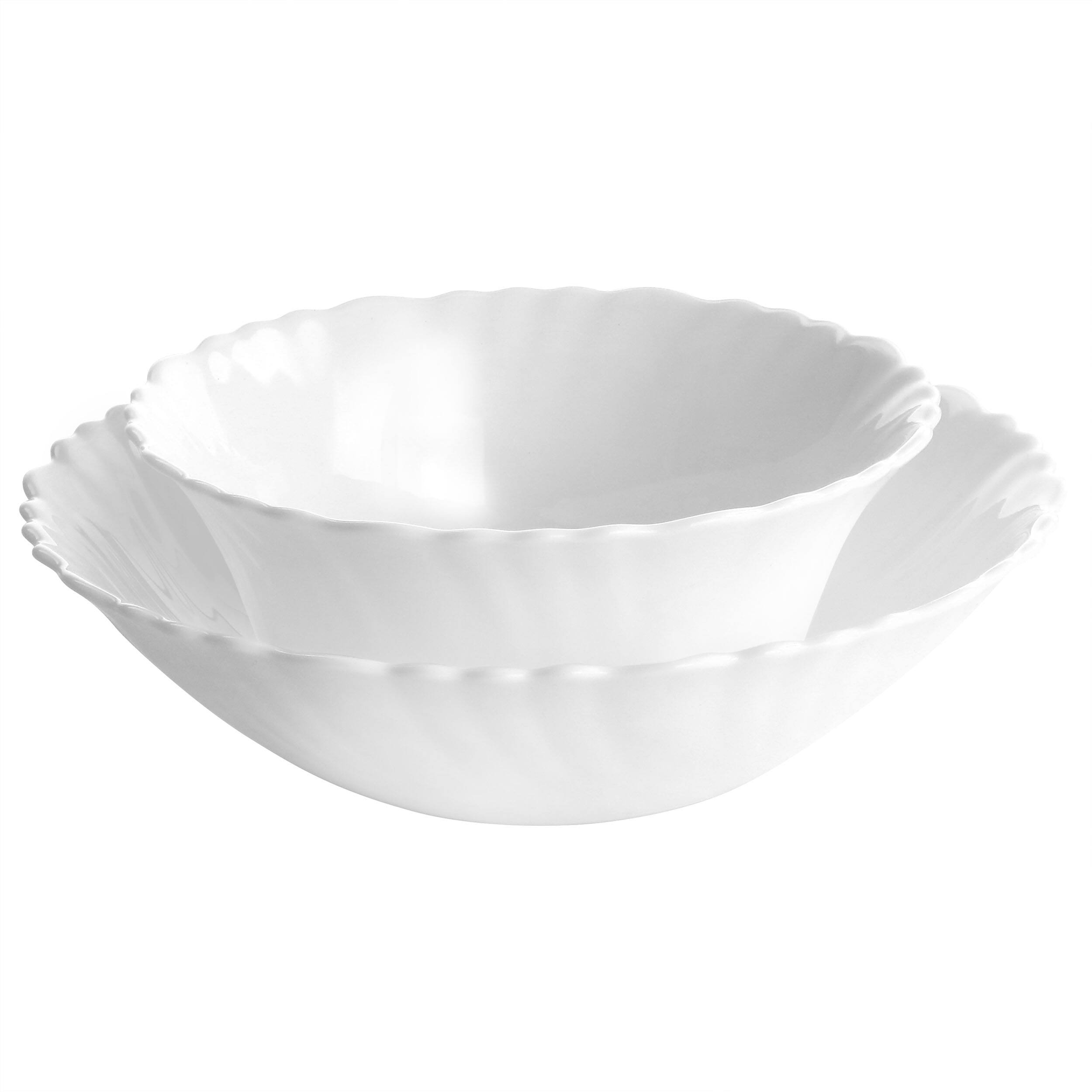 Alt View 4. Gibson - Gibson Ultra Radley 12 Piece Tempered Opal Glass Dinnerware Set in White - White.