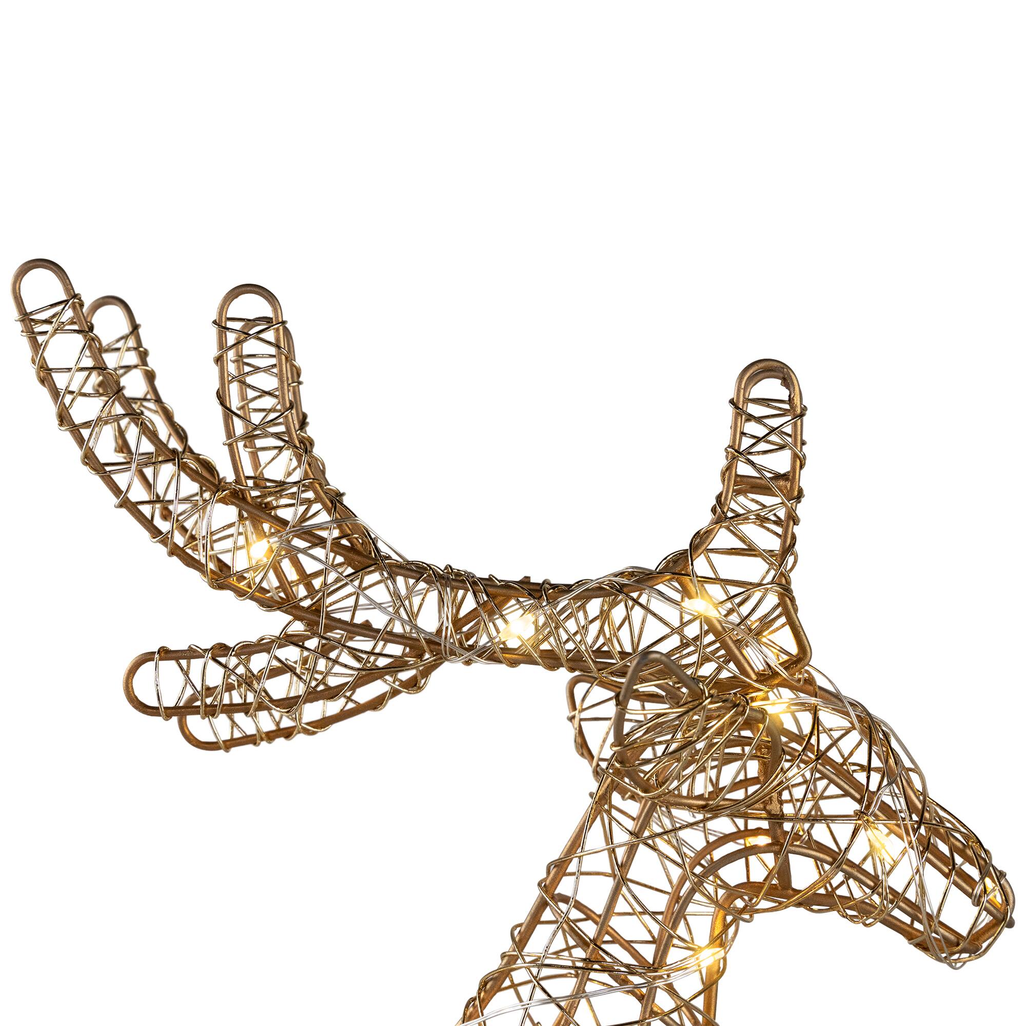 Alt View 5. Northlight - LED Lighted Reindeer Christmas Tree Topper - 13"  - Gold - Warm White Lights - Gold.