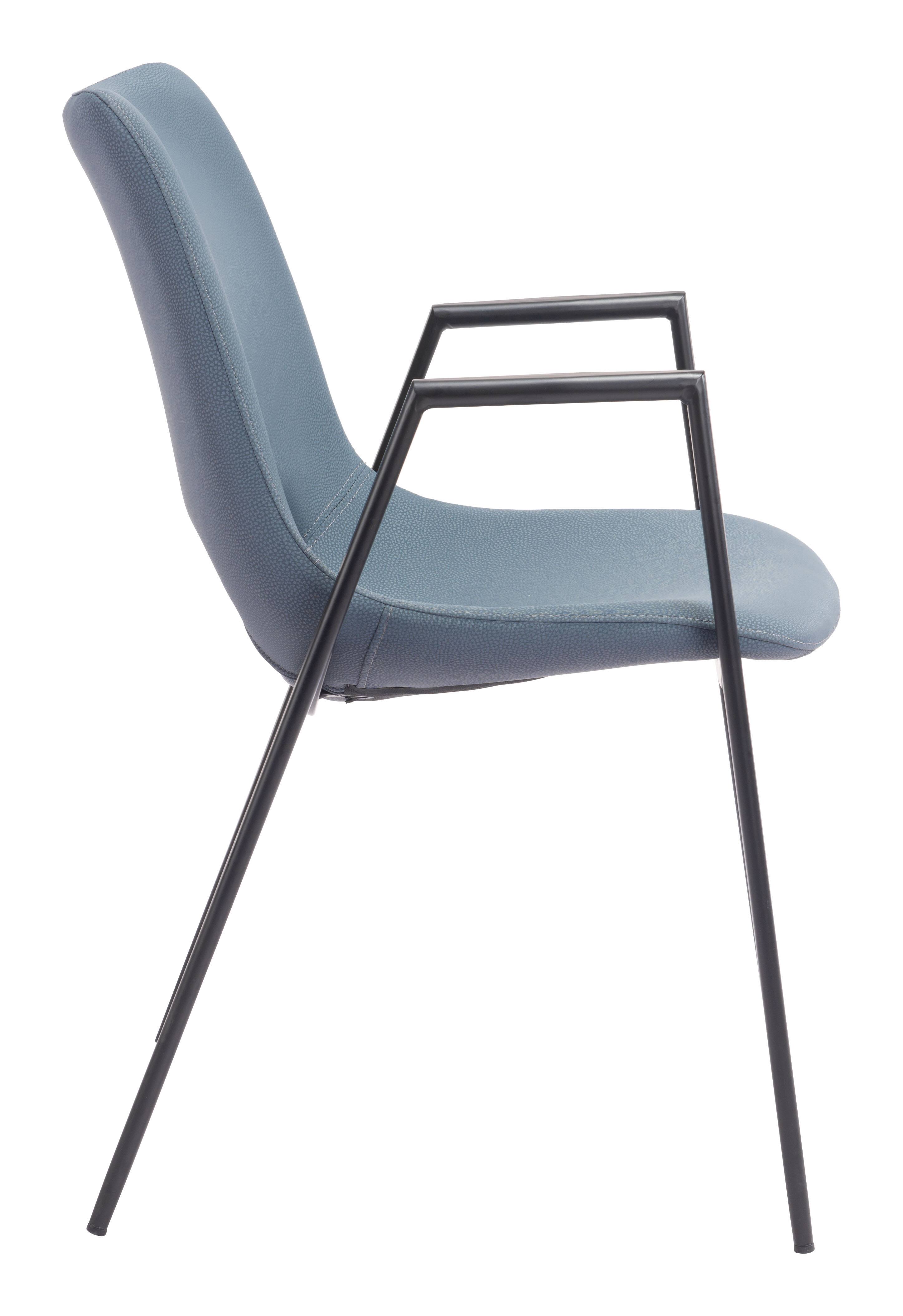 Back. Hivvago - Desi Dining Chair (Set of 2) Azure Gray - Azure Gray.