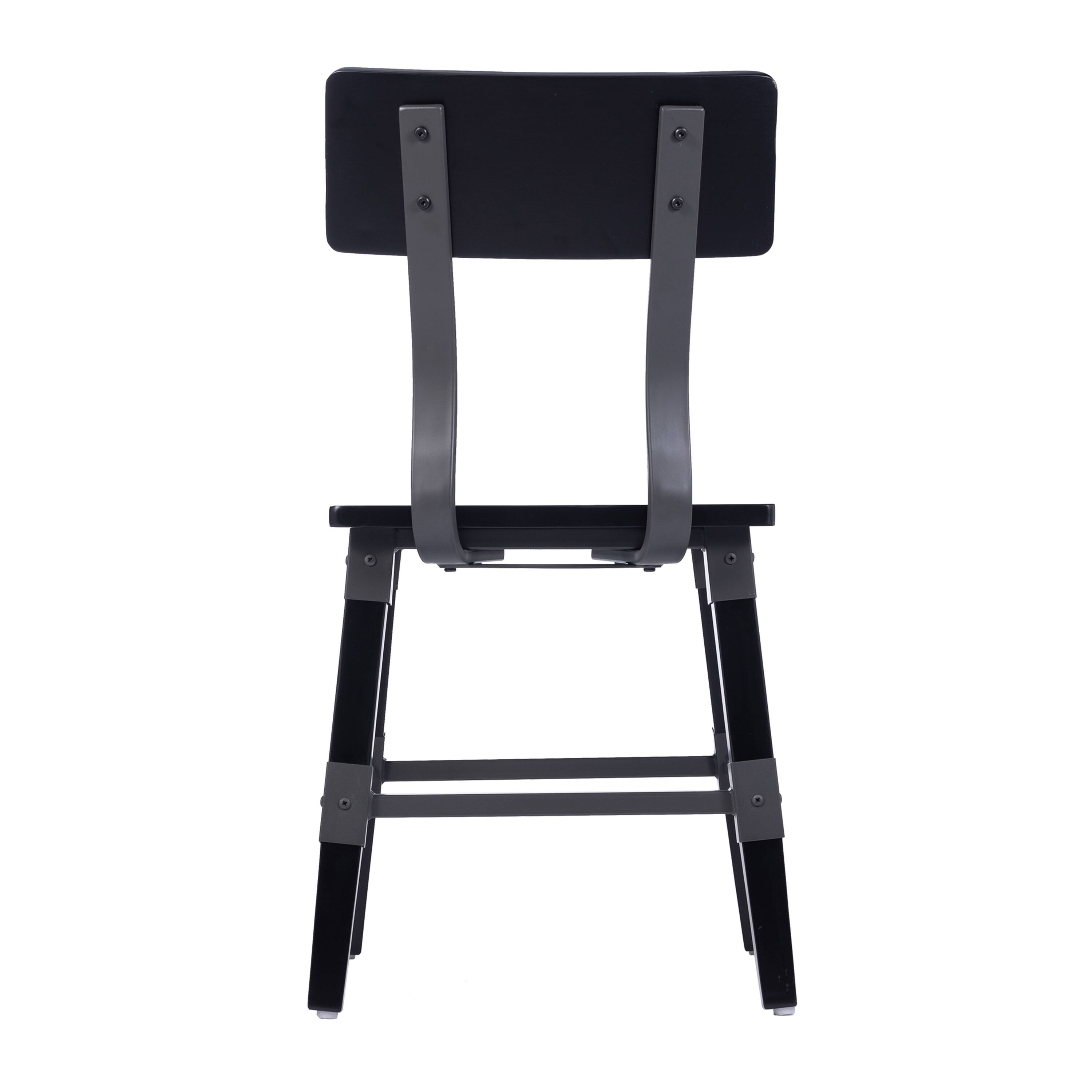 Alt View 7. Emma + Oliver - 2 Pack Commercial Grade Rustic Antique Industrial Style Wood Dining Chair - Black.