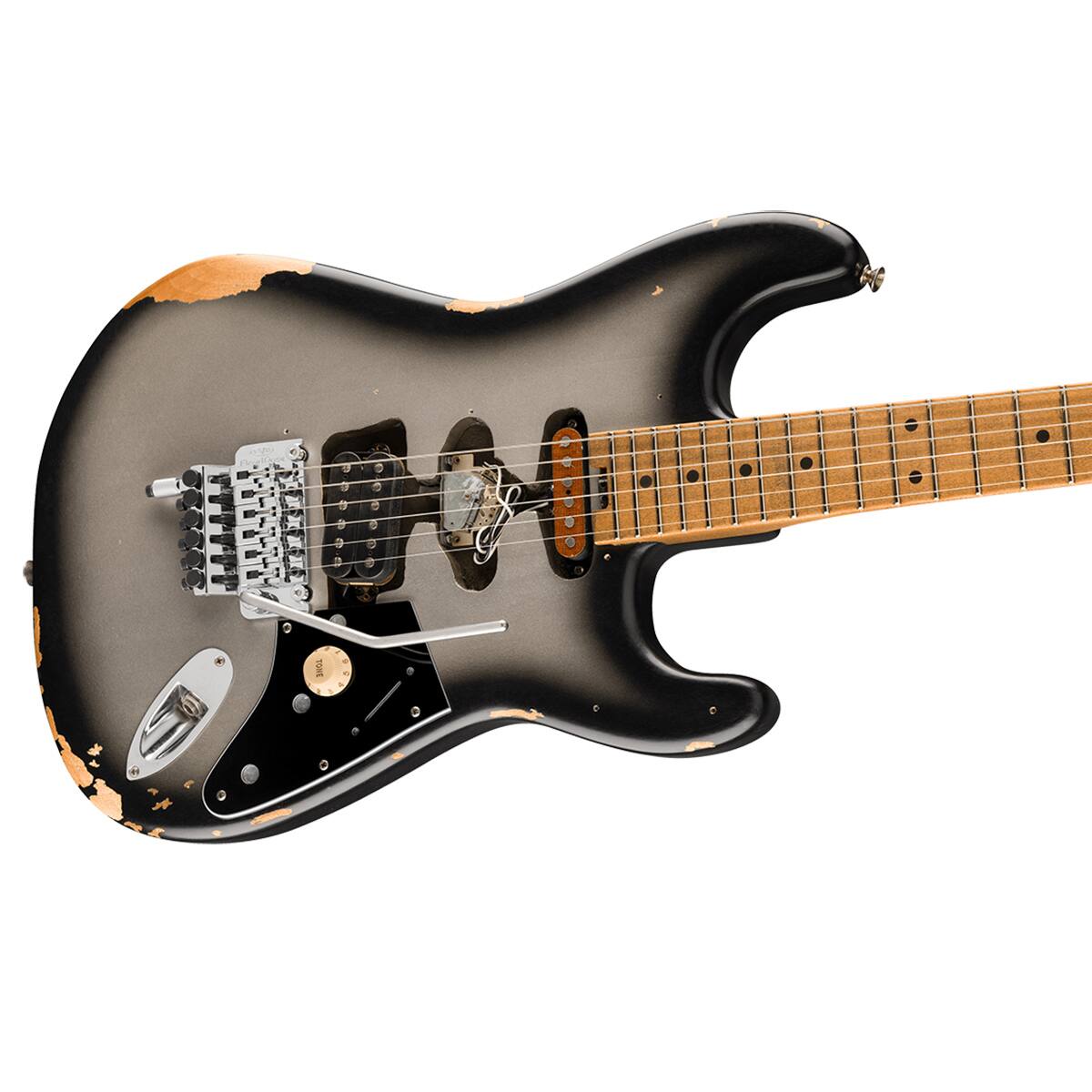 Alt View 3. EVH - EVH Frankenstein Relic Series Limited Edition Electric Guitar - Silverburst.