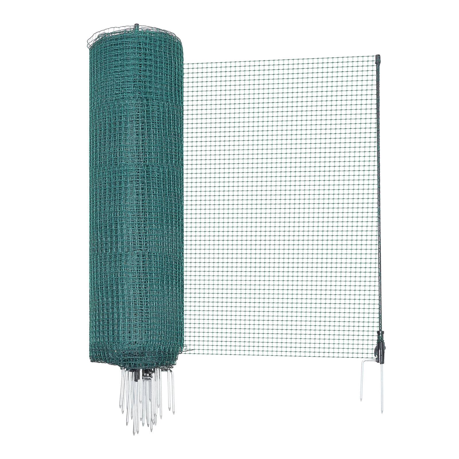 Alt View 5. VEVOR - Temporary Fence with Posts, 3 x 164 FT Plastic Mesh Fencing, Garden Safety Fences Netting with Double-Spike Stakes - Green.