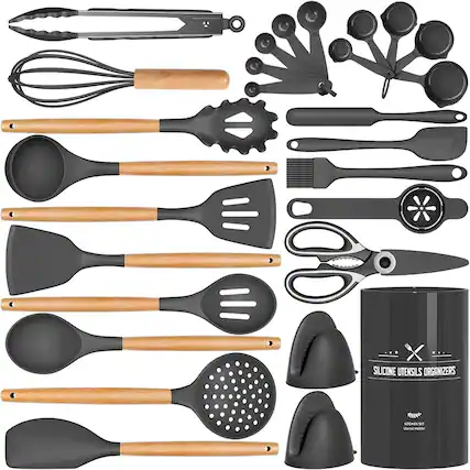 Sure, here is the corrected and grouped text:
---
**SILICONE UTENSILS ORGANIZERS**
**KITCHEN SET**
**Utensil Holder**
---
**X**
