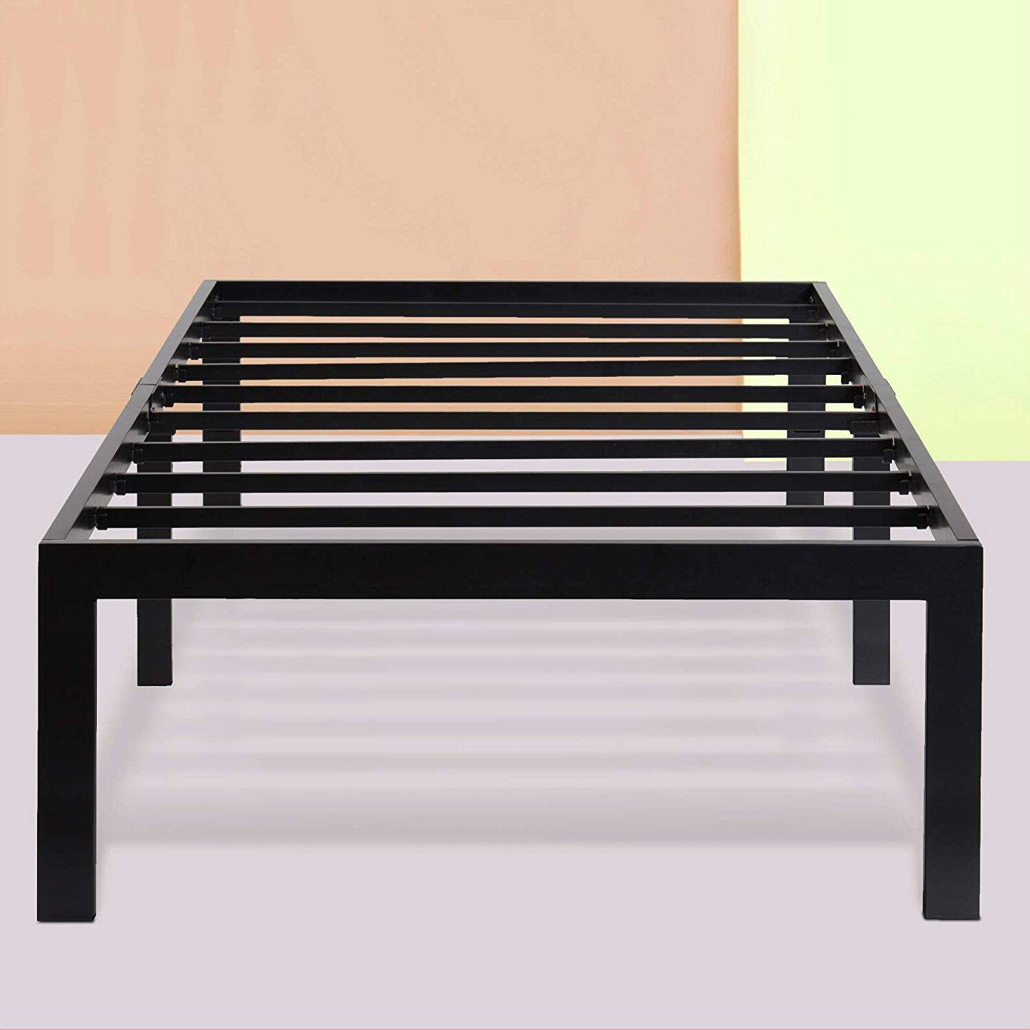 Alt View 1. Hivvago - Hivvago Twin 18-inch High Heavy Duty Metal Platform Bed Frame - Black.