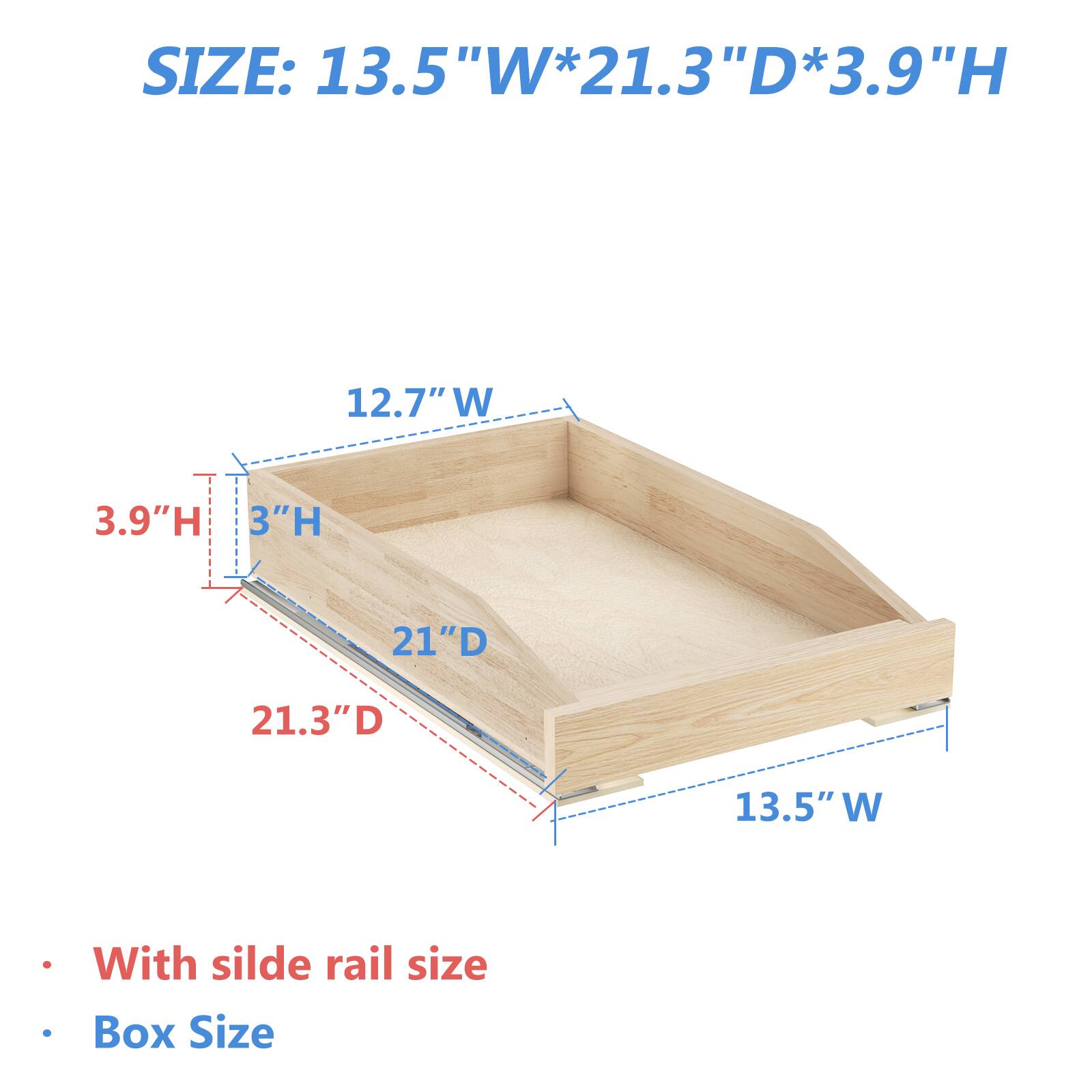 SIZE: 13.5"W*21.3"D*3.9"H

- With slide rail size
- Box Size

13.5"W
21.3"D
3.9"H

12.7"W
21"D
3"H