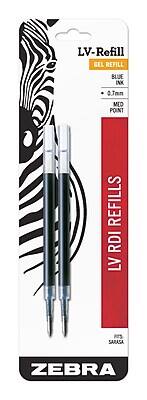 Zebra - Sarasa Dry Gel-Ink Pen Refill, Medium Point, 2 Pack - Blue Ink