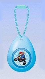 Front. Super Mario Bros. - Super Mario Mario Motorcycle Mini Sound Drop Swing Clip On Keychain - Blue.