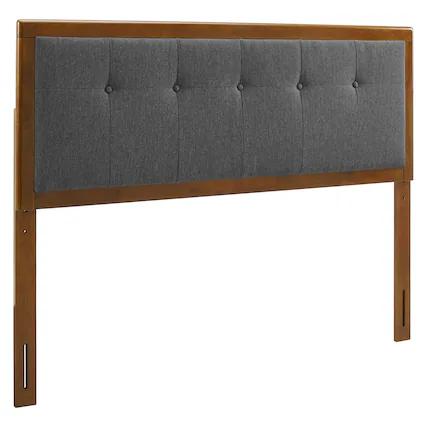 Front. Modway - Draper Tufted Fabric and Wood Queen Headboard by Modway - Black.