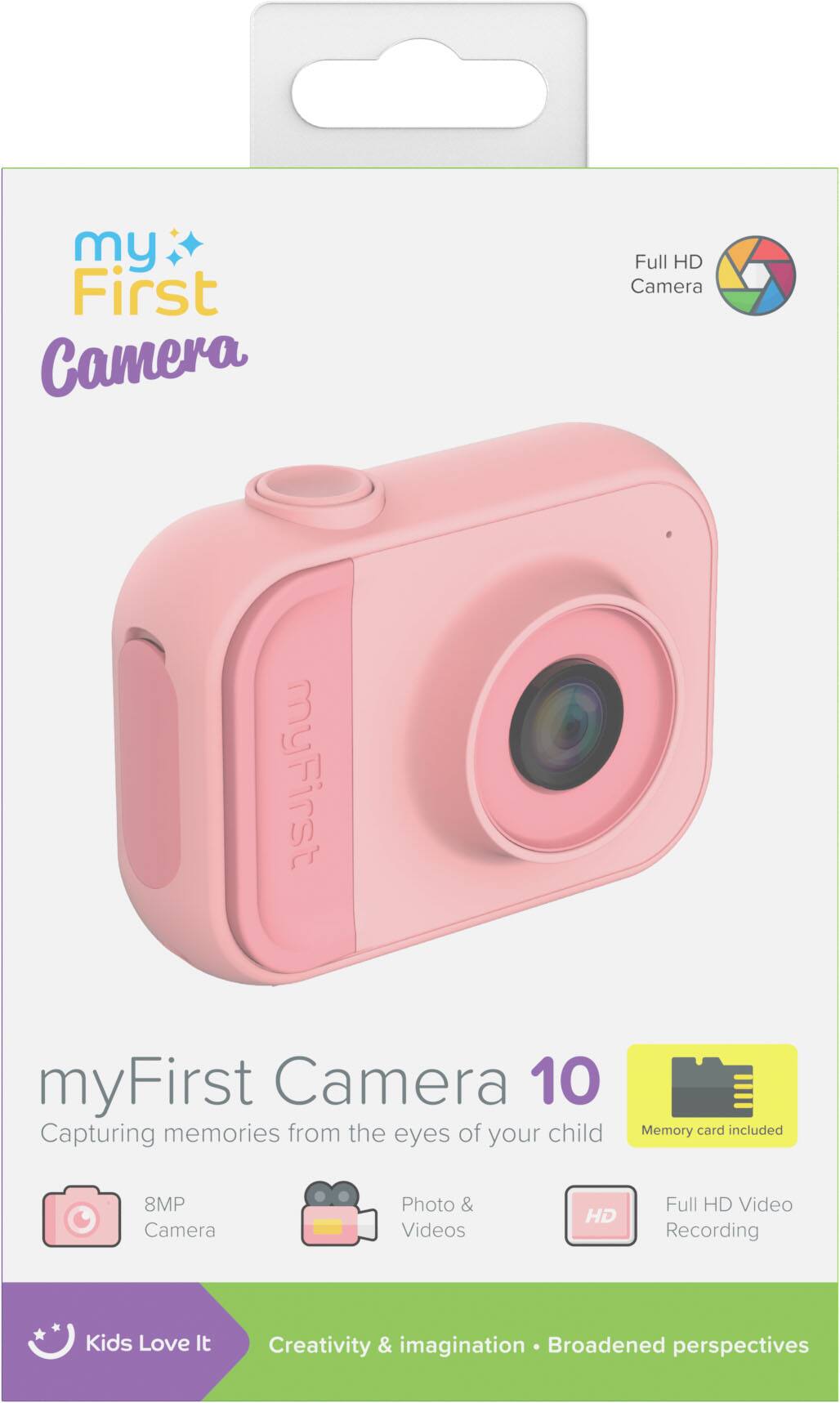 my First Camera Full HD Camera myFirst Camera 10 Capturing memories from the eyes of your child Memory card included 8MP Camera Photo & Videos HD Full HD Video Recording Kids Love It Creativity & imagination Broadened perspectives