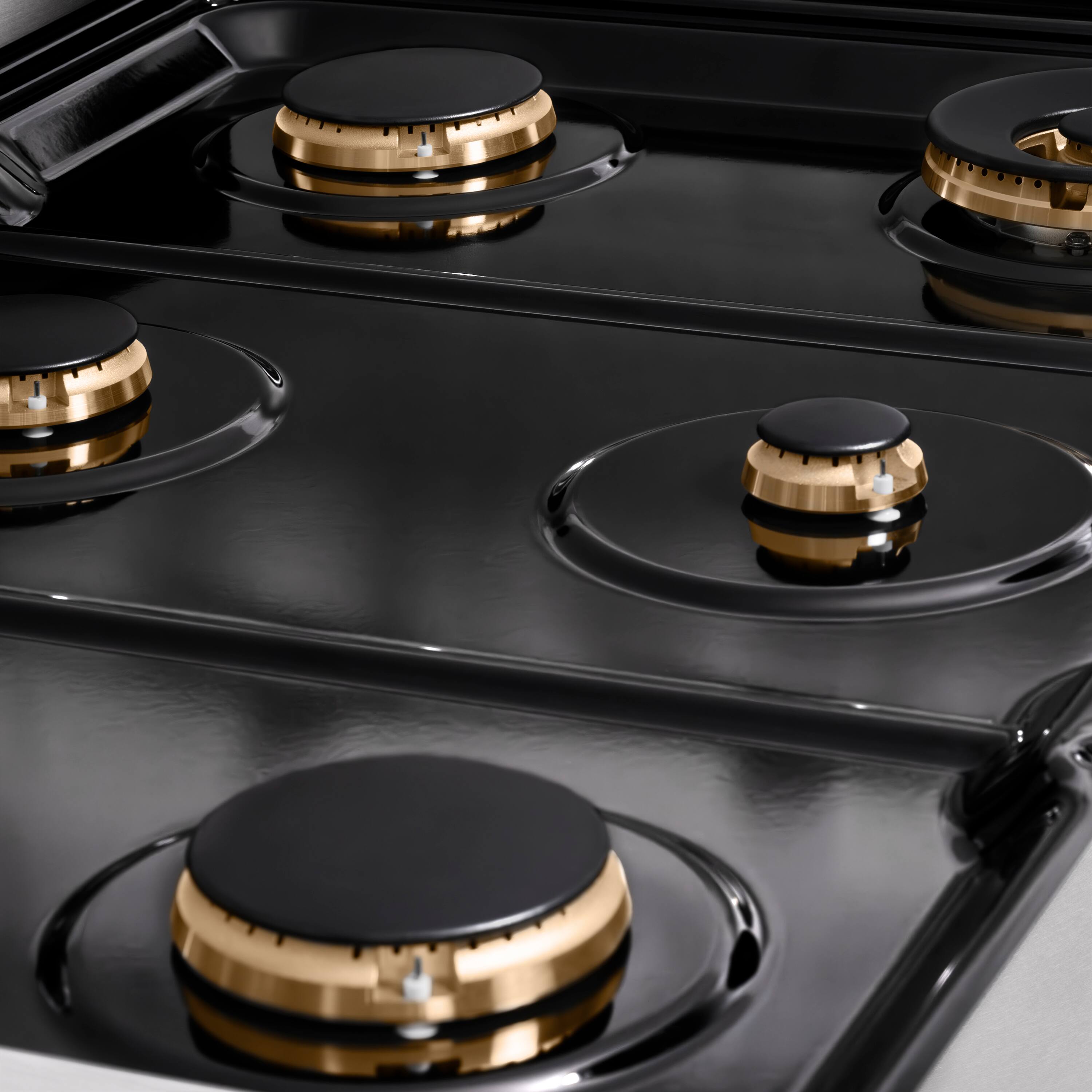 Alt View 12. ZLINE - ZLINE 36 in. Paramount Gas Rangetop with 6 Brass Burners in Satin Stainless Steel (SRTS-BR-36) - Stainless Steel.