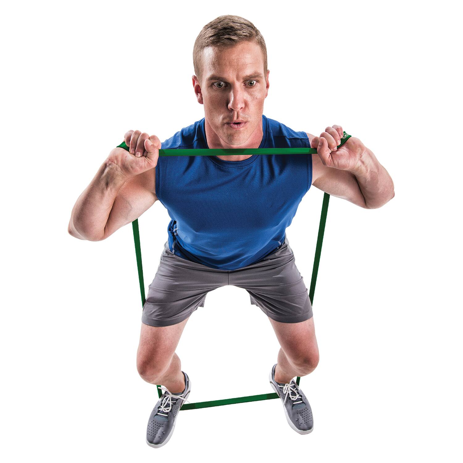 Left. GoFit - Super Band fitness resistance band - Green.