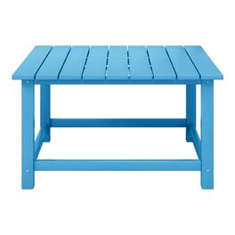 WestinTrends - Malibu Low Outdoor HDPE Square Patio Coffee Table - Pacific Blue