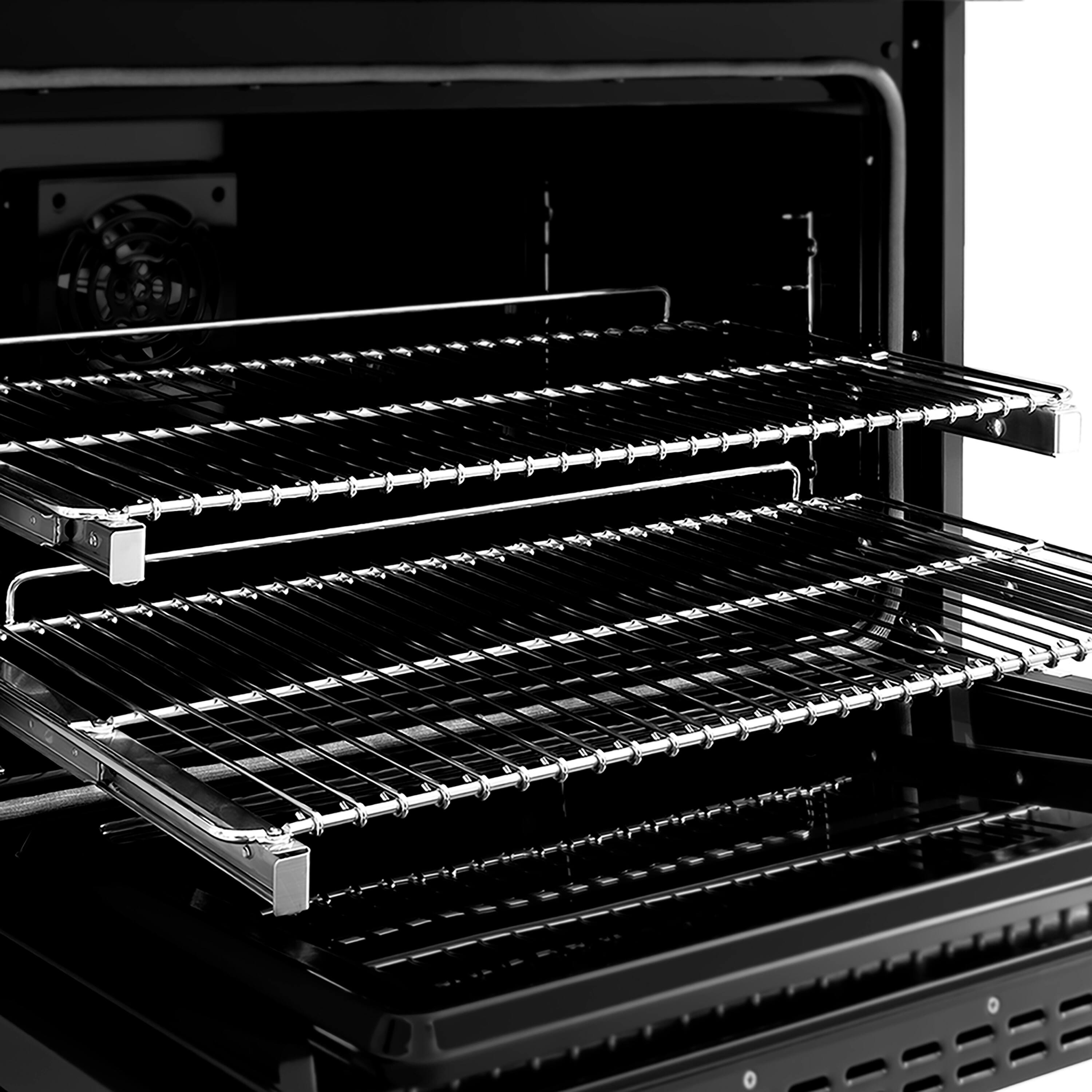 Alt View 11. ZLINE - Autograph 36 in. 5.2 cu. ft. Freestanding Paramount DuoPro Dual Fuel Range in Black Steel with Champagne Helix Handle - Black Stainless Steel.