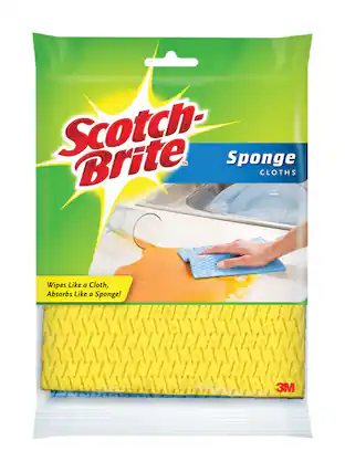 Scotch-Brite Sponge Cloths
Wipes Like a Cloth, Absorbs Like a Sponge!
3M