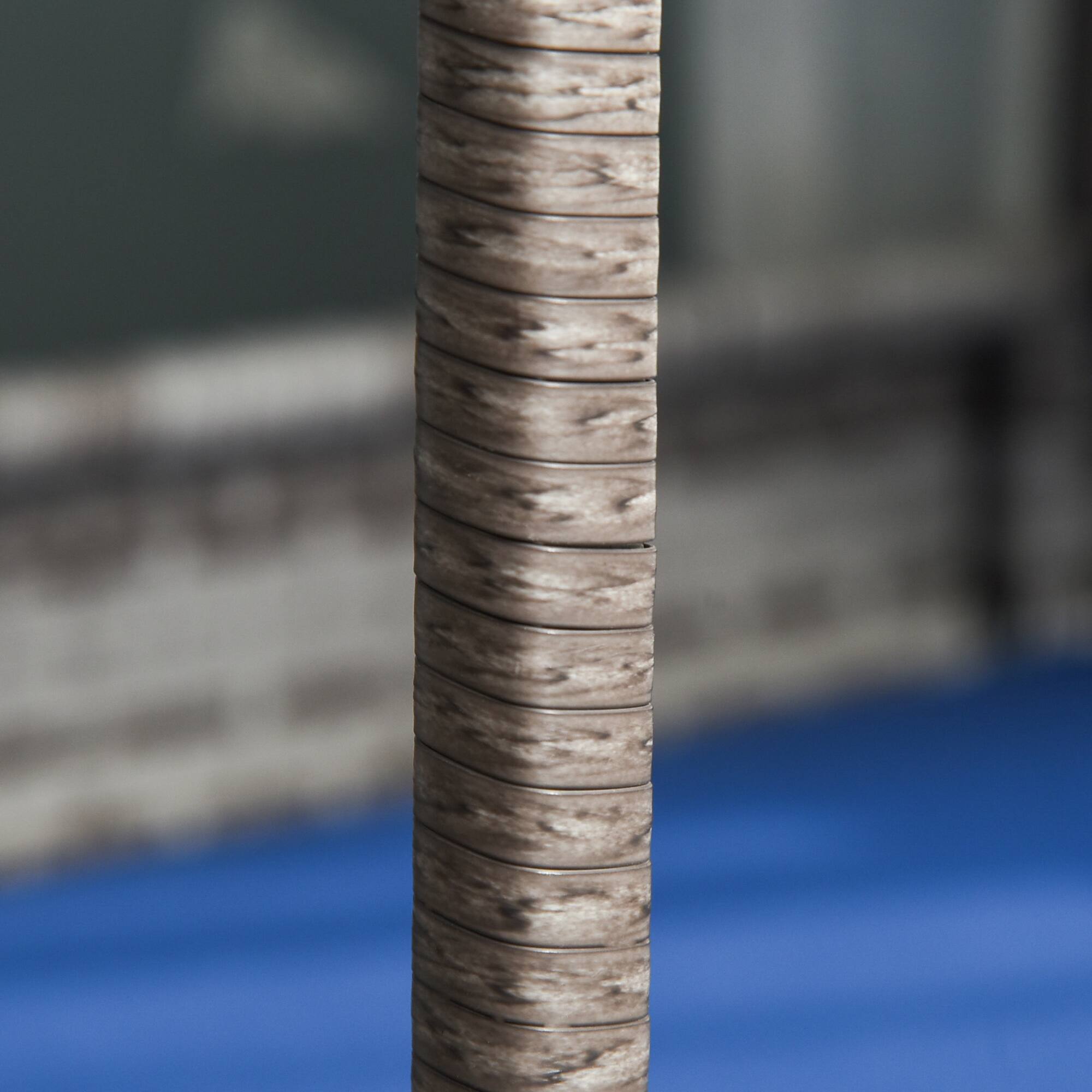 Alt View 5. Pawhut - Wicker Dog House Outdoor, Canopy, Rattan Bed, Water-resistant Cushion, 66 lbs, 19.75", Gray Wicker, Blue Cushion - Blue.