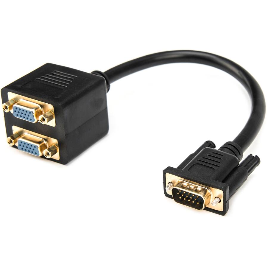 Alt View 7. Rocstor - Rocstor Premium 1 ft VGA to 2x VGA Video Splitter Cable M/F - DB-15 Male - DB-15 Female - Black - 1 ft VGA Video Cable - Black.
