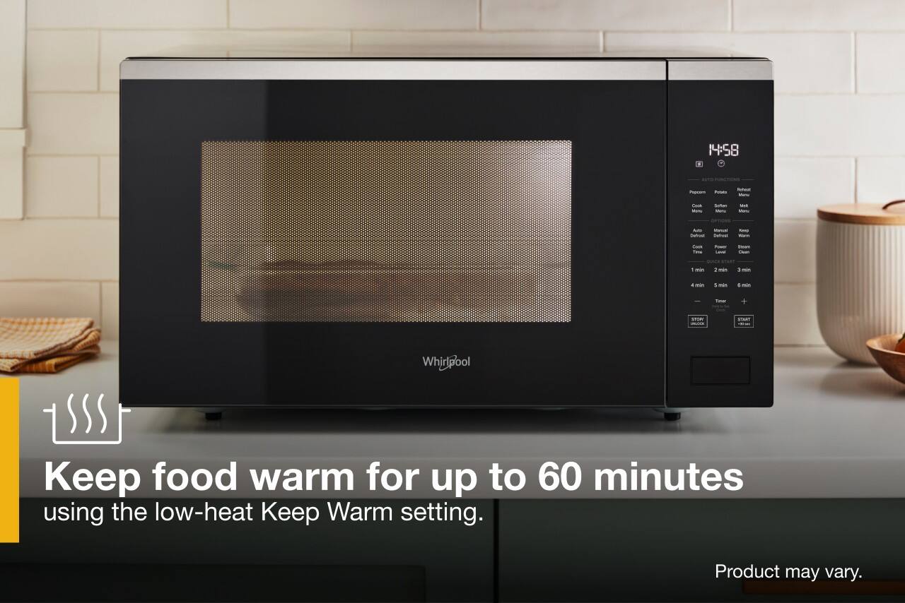 Keep food warm for up to 60 minutes using the low-heat Keep Warm setting. Product may vary.