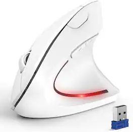 TECKNET - Ergonomic Mouse, 4800 DPI Wireless Bluetooth Vertical, 3-Device - Wireless - Green