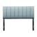 Front Zoom. CorLiving - Helena Channel Tufted Velvet Queen Headboard - Light Blue.