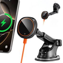 TECH SAFARI - Magnetic Car Phone Mount - Designed Only For Magsafe 17-12 Series Universal Compatible Smartphone - Orange