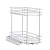 Front. VEVOR - Pull Out Spice Rack Organizer for Cabinet, 2 Tier Slide Out Spice Rack Organizer, Heavy Duty Metal Seasoning Kitchen - Silver.