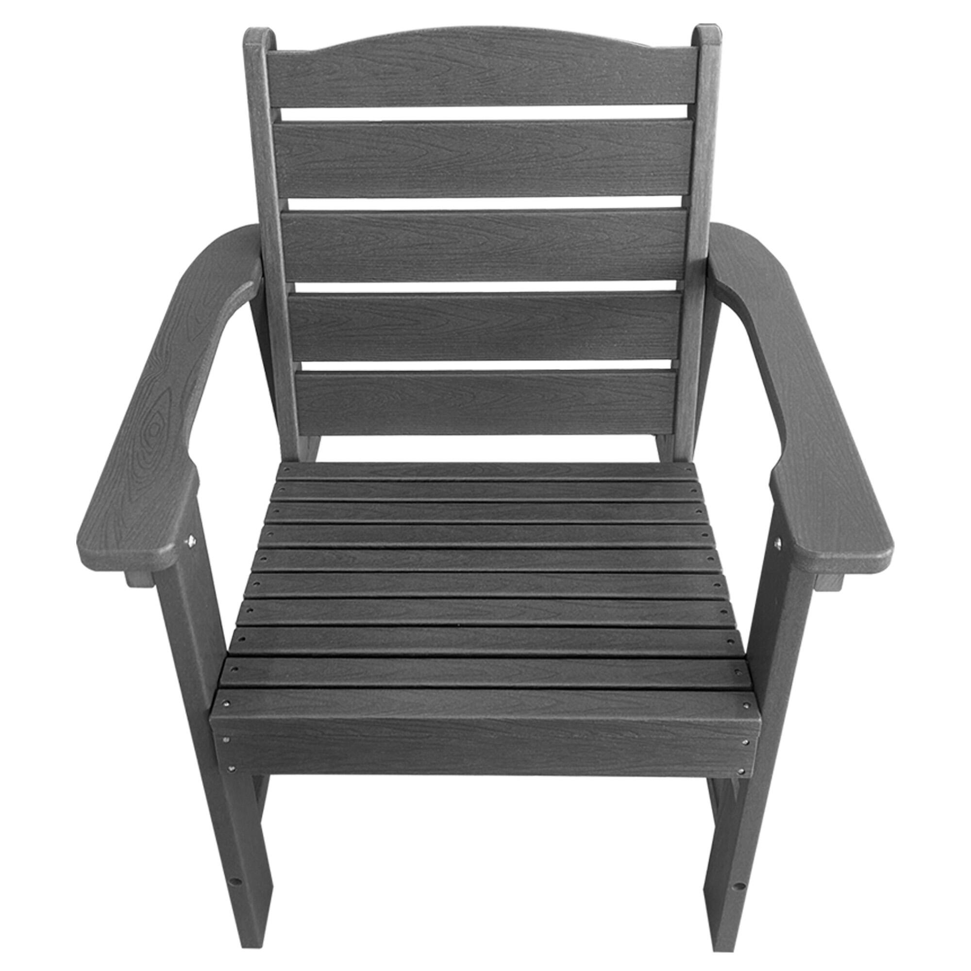 Alt View 6. Fortune Candy - Modern HDPE Patio Dining Set, 7-Piece Poly Lumber Table & Chairs with Umbrella Hole, Weather-Resistant for Yard & Lawn - Gray.