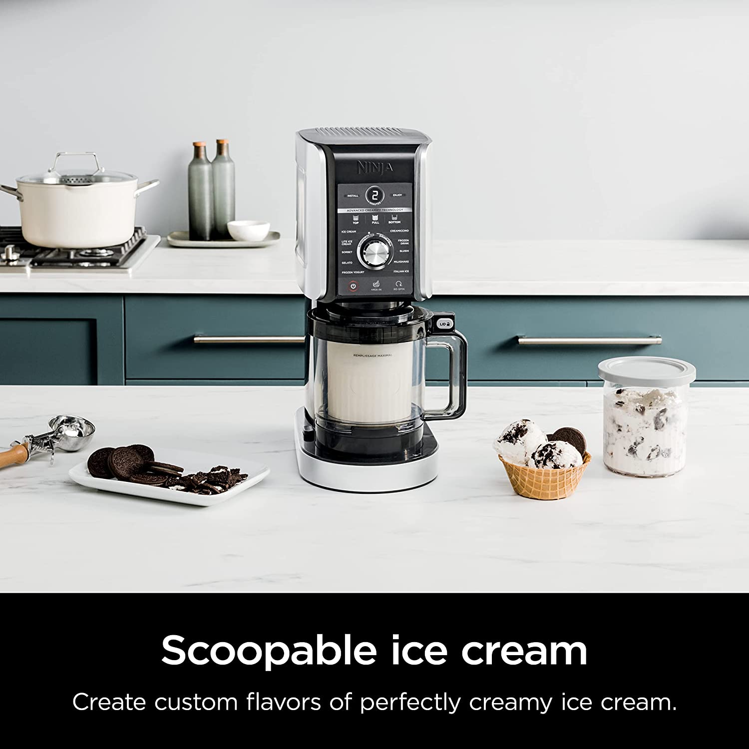 Scoopable ice cream  
Create custom flavors of perfectly creamy ice cream.