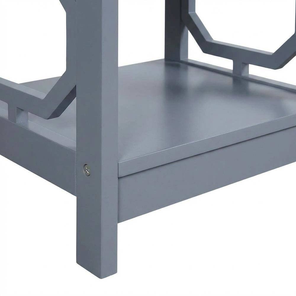 Alt View 3. FurniFact - Black End Table with Modern Design and Solid Construction - Gray.